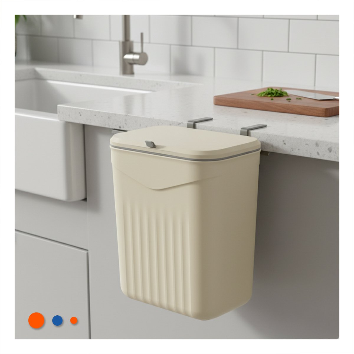 PACK2 CONTENEDOR COLGANTE BEIGE PRACTICO Y ELEGANTE PARA CASA Y+PAPEL REGALO - 5