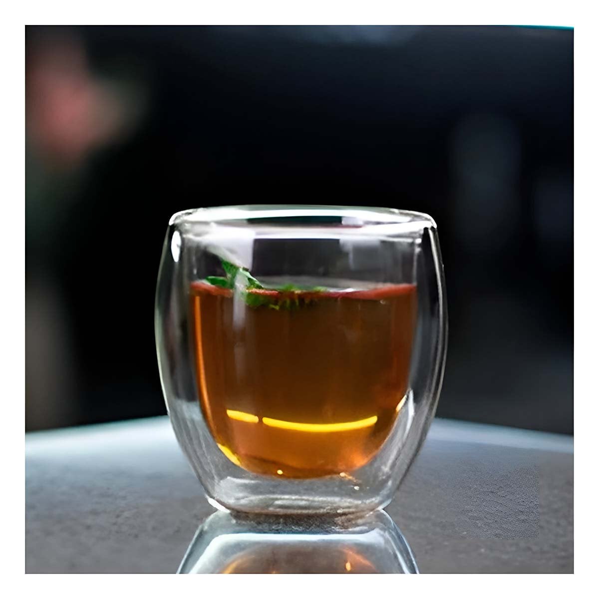 PACK6 DECORACION VASO DOBLE CAPA 460 ML TRANSPARENTE PIEZA MODERNA CASA Y+REGALO STICKER - 5