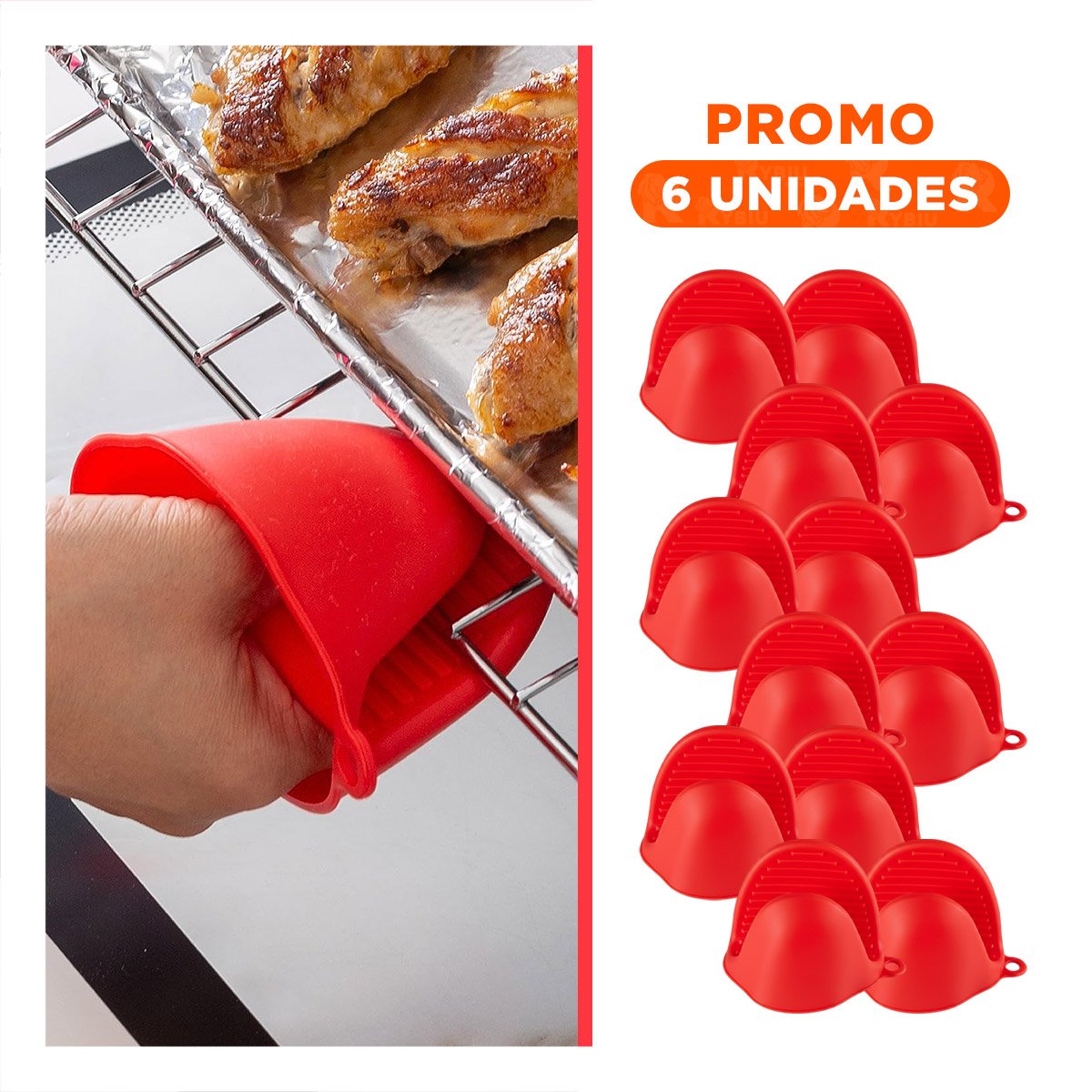 PACK6 PROTECCIONES CUBIERTAS DE SILICONA ROJO PARA PREPARAR 7,3X9,5CM Y+REGALO STICKER - 1