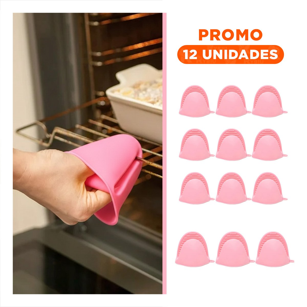 PACK12 PROTECCIONES ACCESORIOS DE SILICONA ROSADO PARA COCINA Y HOGAR 7,3X9,5CM - 1