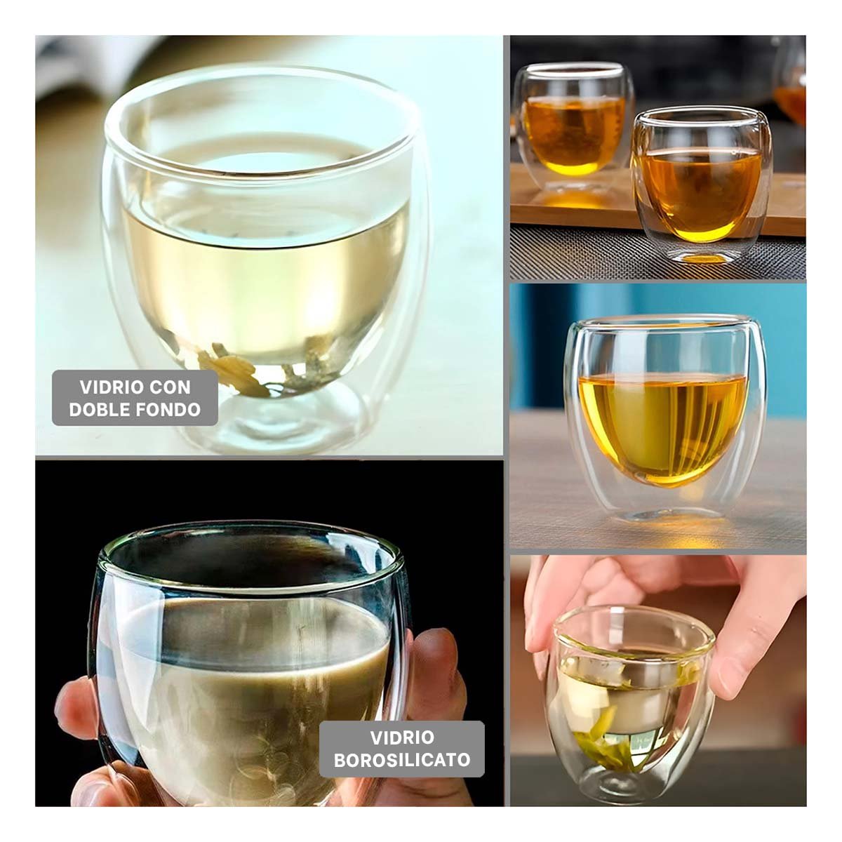 BLANCO VASO DOBLE CAPA 460 ML TRANSPARENTE DETALLE FESTIVO CASA Y+PAPEL REGALO - 3