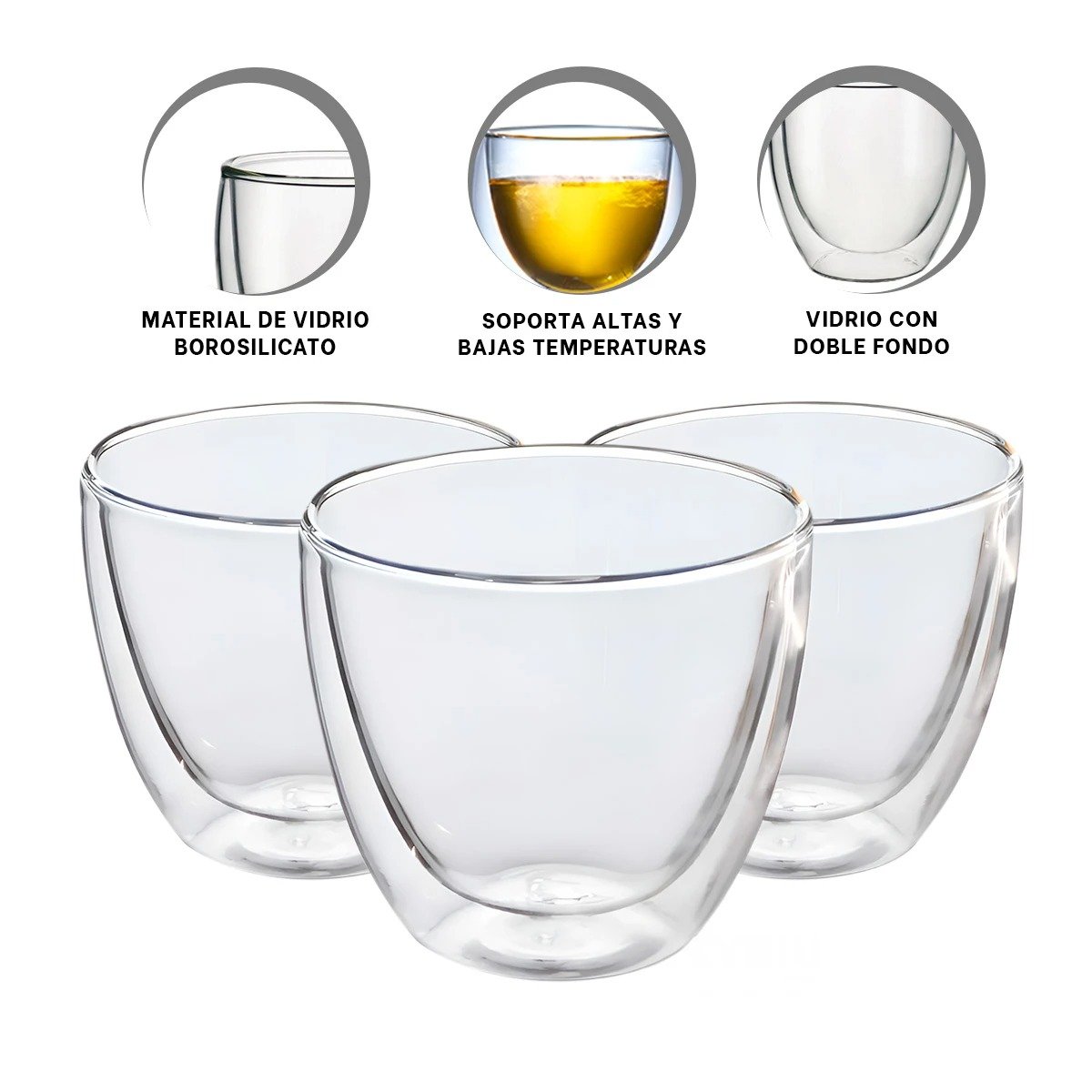 BLANCO VASO DOBLE CAPA 460 ML TRANSPARENTE DETALLE FESTIVO CASA Y+PAPEL REGALO - 5