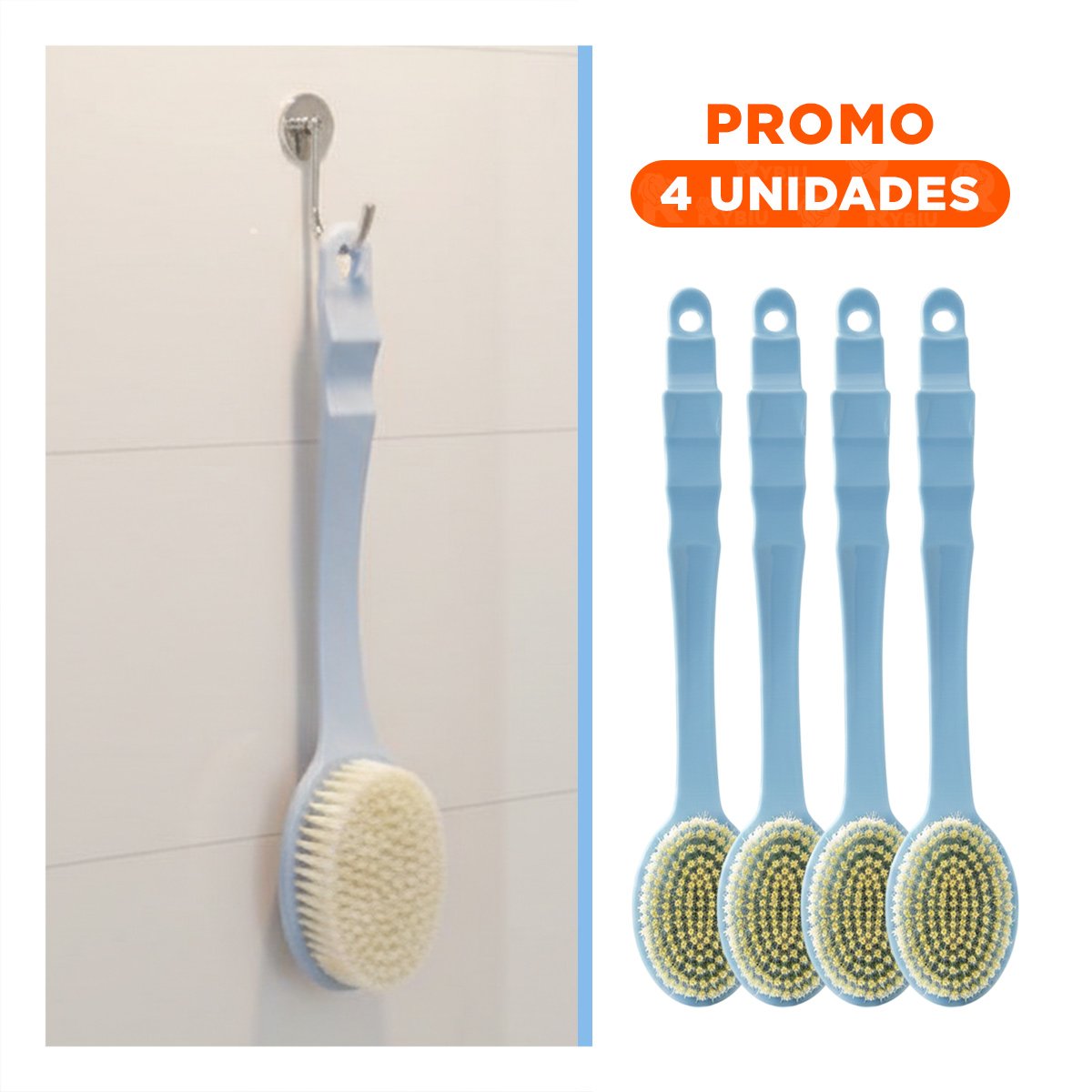 PACK4 ESCOBILLA MASAJE AZUL 36CM UN CABEZAL PARA CUIDADO DIARIO - 1