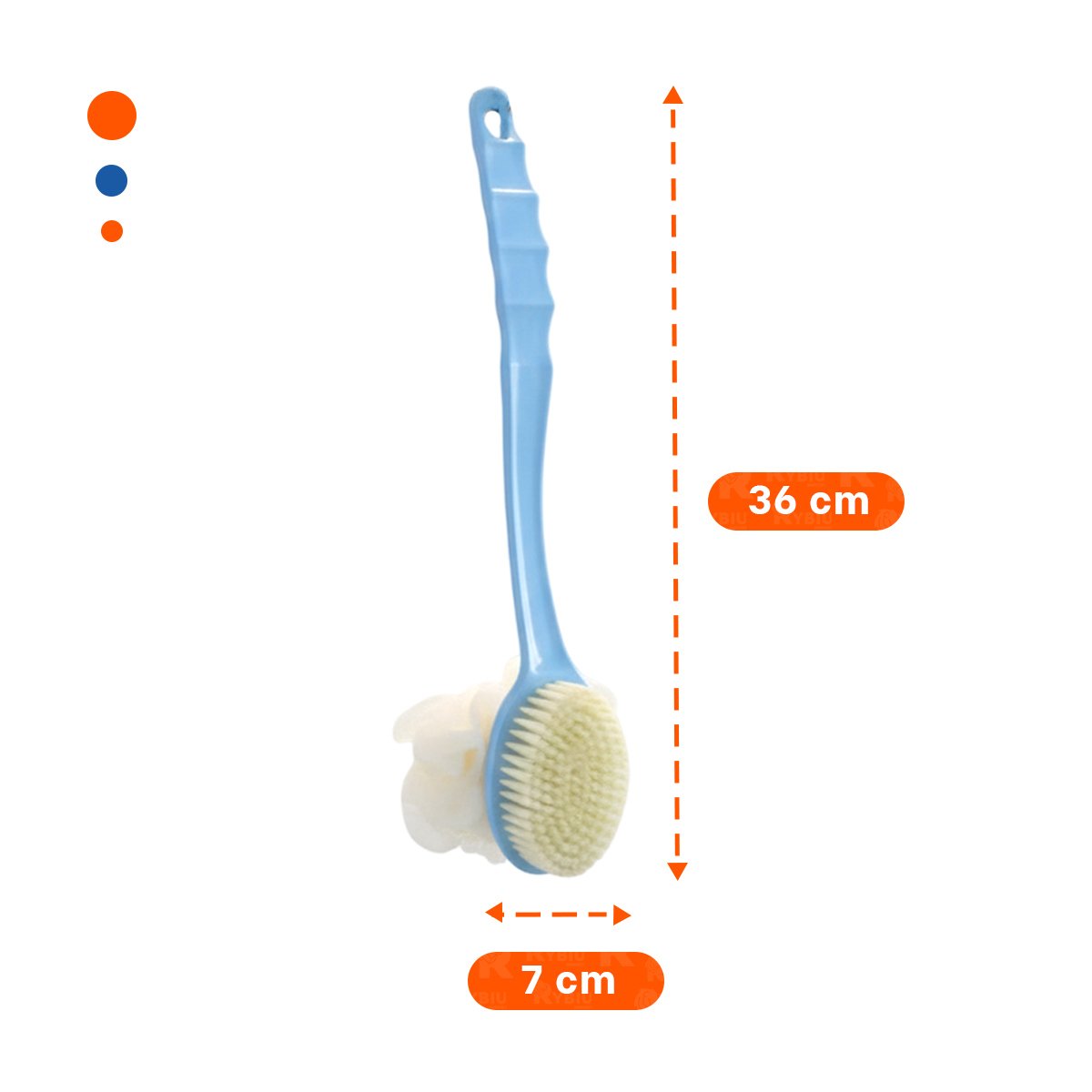 PACK4 ESCOBILLA MASAJE AZUL 36CM DOBLE CABEZALES PARA CUIDADO DIARIO - 4
