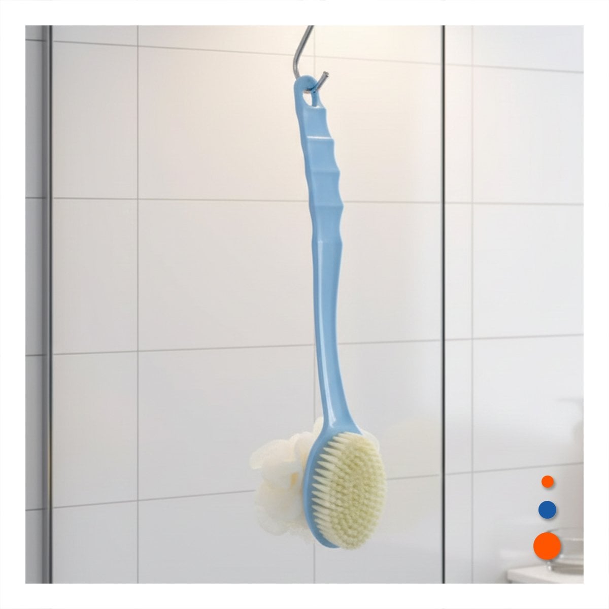 PACK6 BROCHA CORPORAL AZUL 36CM DOBLE CABEZALES PARA PIEL SENSIBLE - 3