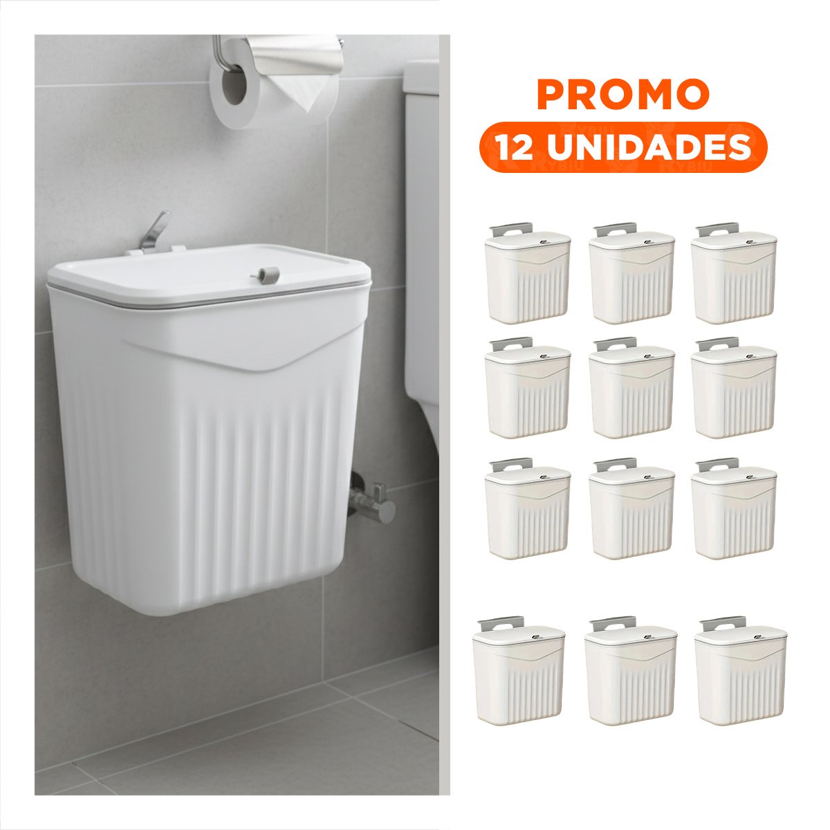 PACK12 RECIPIENTE COLGANTE BLANCO FUNCIONAL Y DECORATIVO PARA COCINA - 1