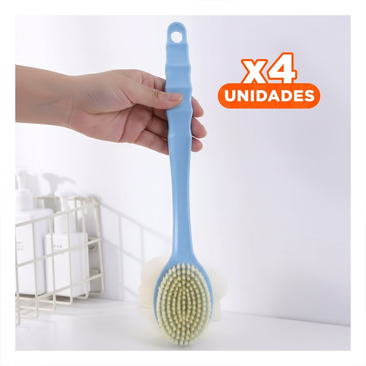 PACK4 ESCOBILLA HIGIENE AZUL 36CM DOBLE CABEZALES PARA TODO HOGAR Y+PAPEL REGALO - 1