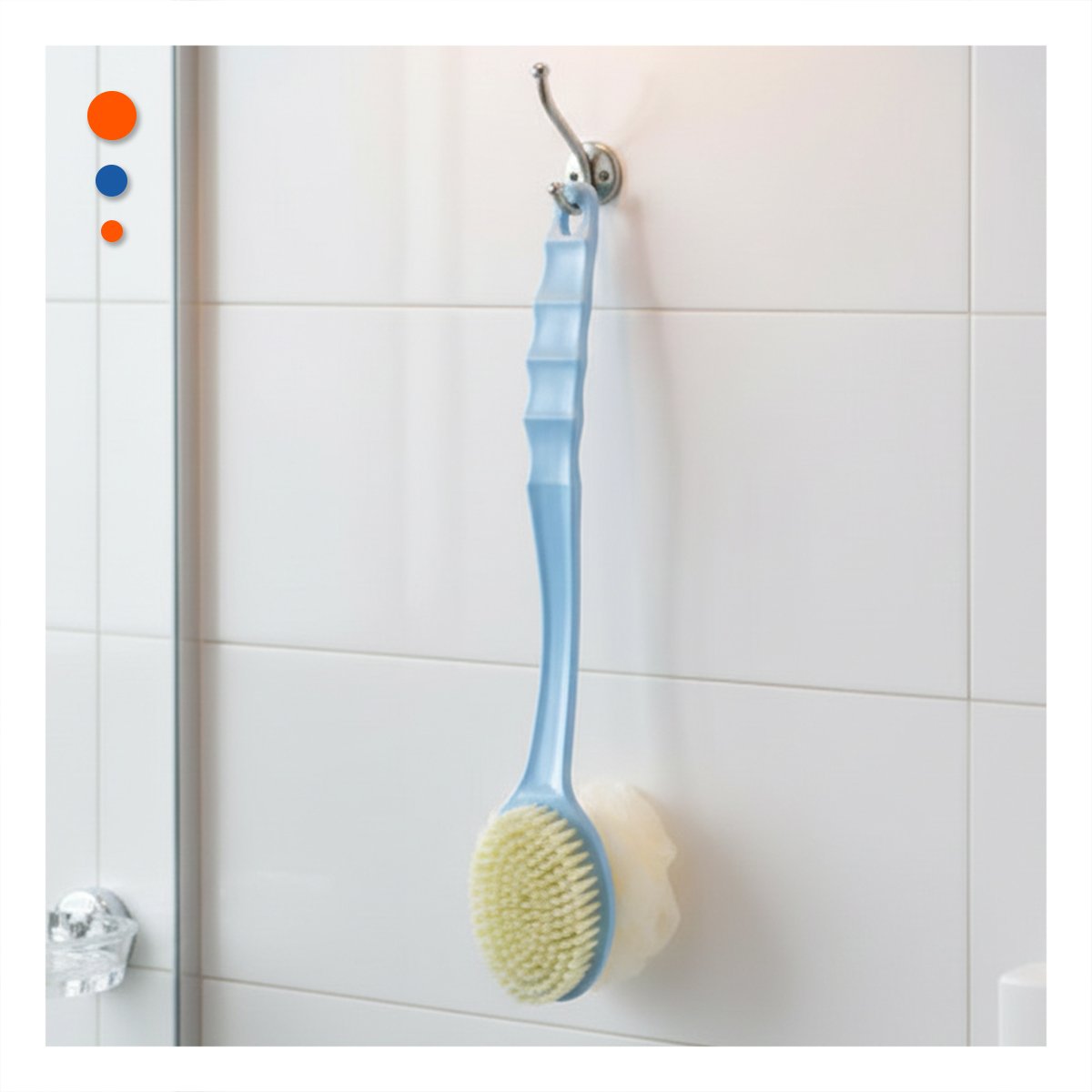 PACK4 ESCOBILLA HIGIENE AZUL 36CM DOBLE CABEZALES PARA TODO HOGAR Y+PAPEL REGALO - 5