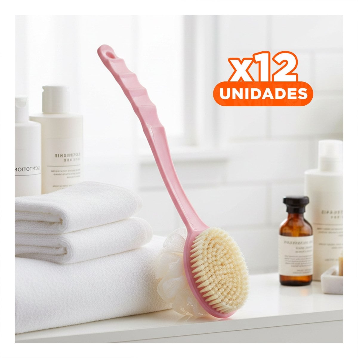 PACK12 REPUESTO DOBLE CABEZALES ROSADO 36CM PARA BANO DIARIO Y+REGALO STICKER - 1