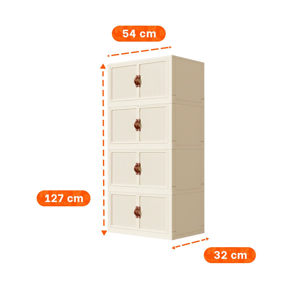 GABINETE PLEGABLE 4 NIVELES BEIGE ESTANTE DE ALMACEN PARA DORMITORIO Y+POST IT - 4