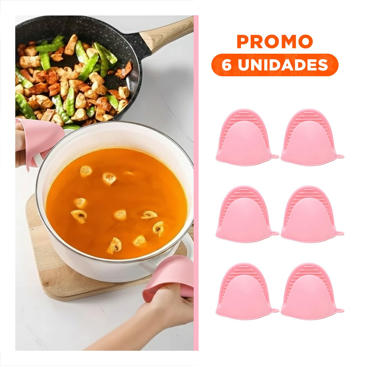 PACK6 PROTECCIONES CUBIERTAS DE SILICONA ROSADO PARA PREPARAR 7,3X9,5CM Y+REGALO STICKER - 1