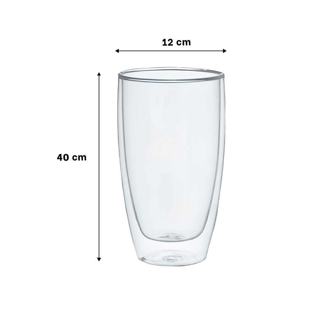 PACK2 JARRO 400ML DE VIDRIO BOROSILICATO TRANSPARENTE CON DOBLE CAPA ELEGANTE Y+REGALO STICKER - 4
