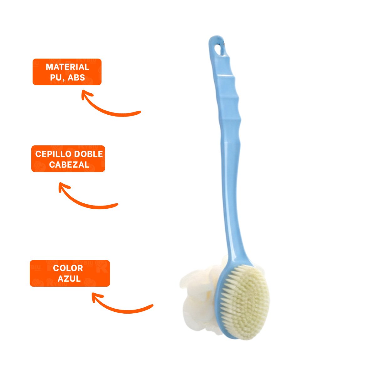 CEPILLO SPA AZUL 36CM DOBLE CABEZALES PARA HIGIENE Y CONFORT Y+LIGAS REGALO - 5