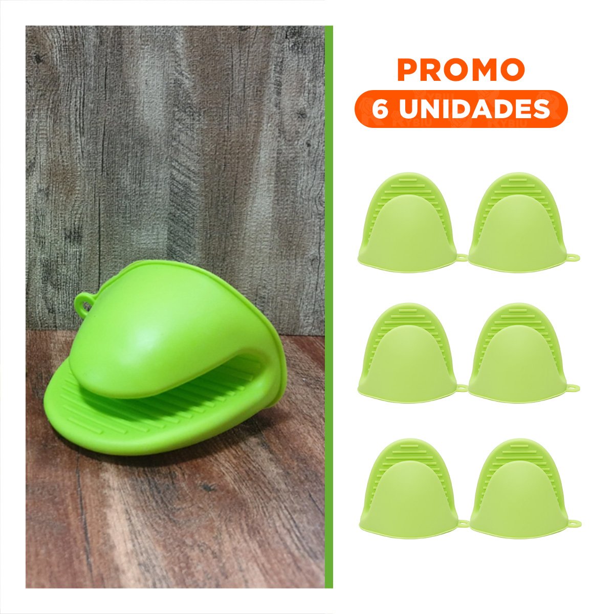 PACK6 PROTECCIONES CUBIERTAS DE SILICONA VERDE PARA PREPARAR7,3X9,5CM Y+REGALO STICKER - 1