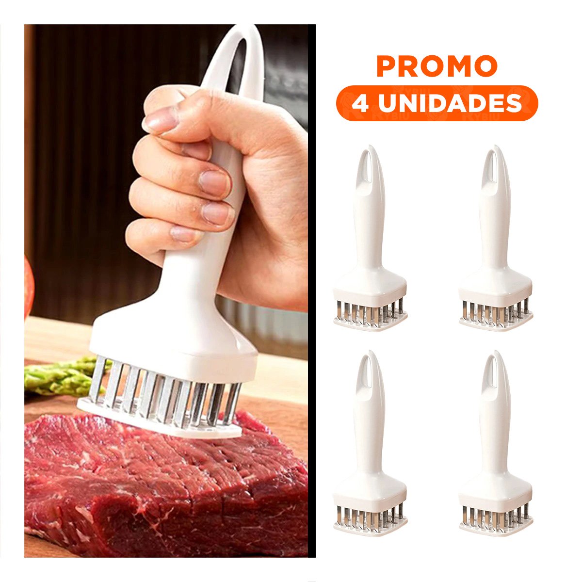 PACK4 APARATO ABLANDADOR DE CARNE BLANCO COCINA Y CORTES PRECISOS - 1