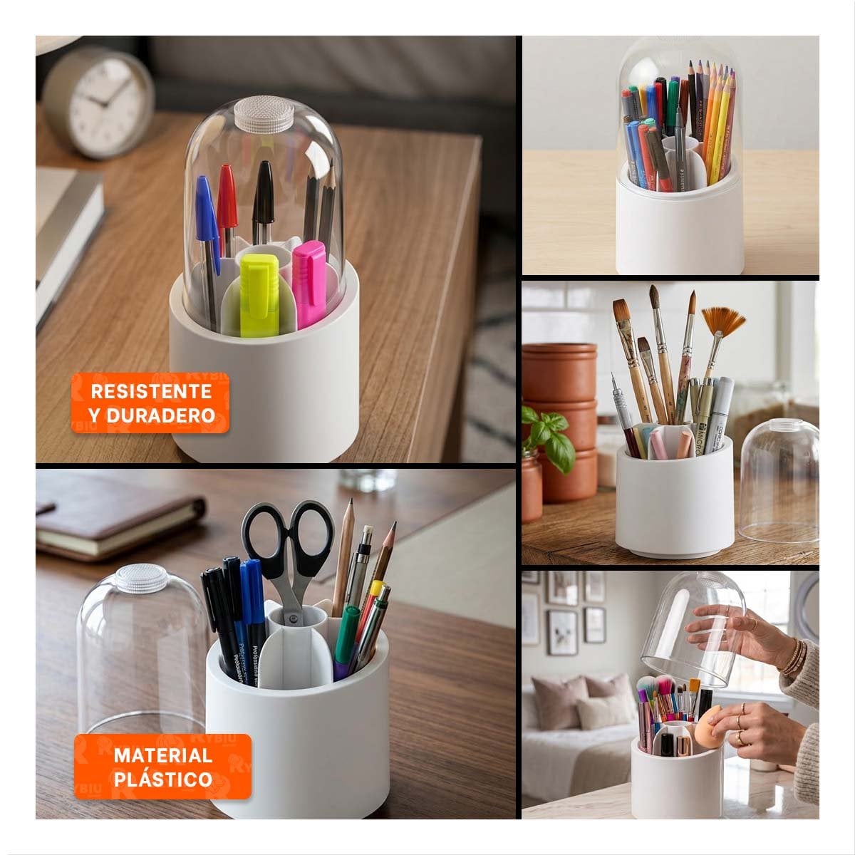 ORGANIZADOR GIRATORIO BLANCO PARA MAQUILLAJE Y ACCESORIOS DE TOCADOR DIARIO - 2