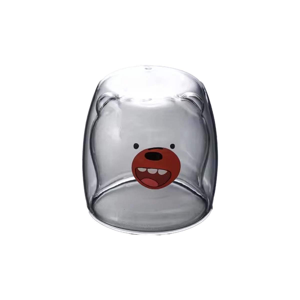 PACK6 TAZA DOBLE CAPA EN VIDRIO BOROSILICATO TRANSPARENTE CON OSO PARDO CON Y+REGALO STICKER - 2