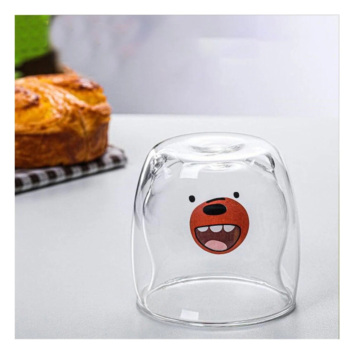 PACK4 COPA DOBLE CAPA DE VIDRIO BOROSILICATO EN COLOR TRANSPARENTE Y+REGALO STICKER - 3