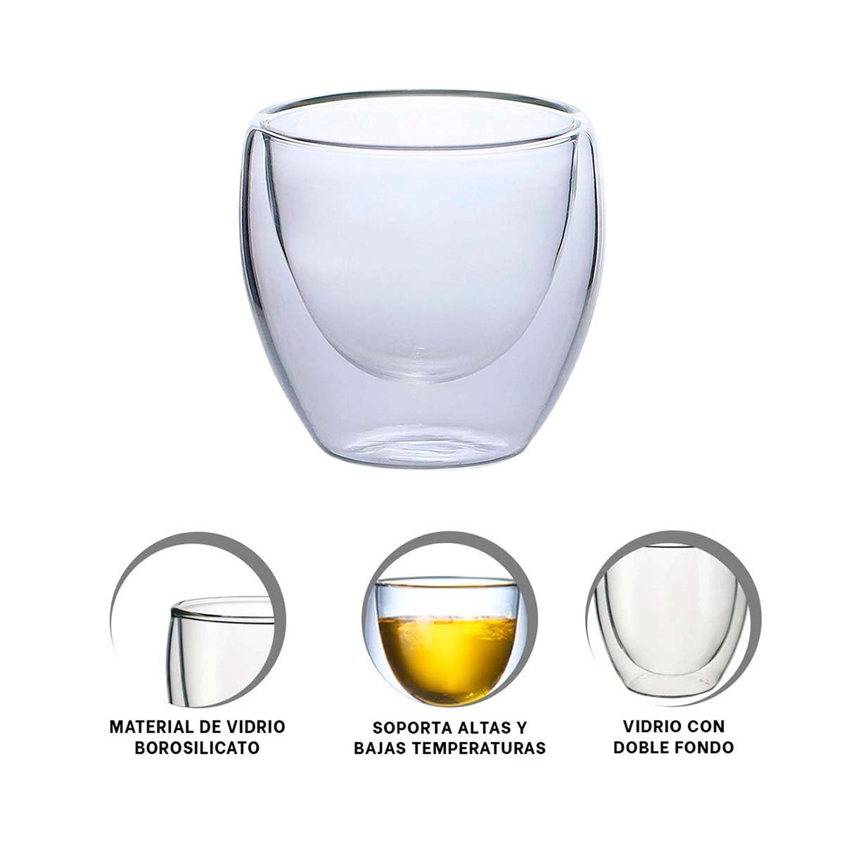BLANCO VASO DOBLE CAPA 460 ML TRANSPARENTE ACCESORIO NAVIDAD CASA Y+POST IT - 5