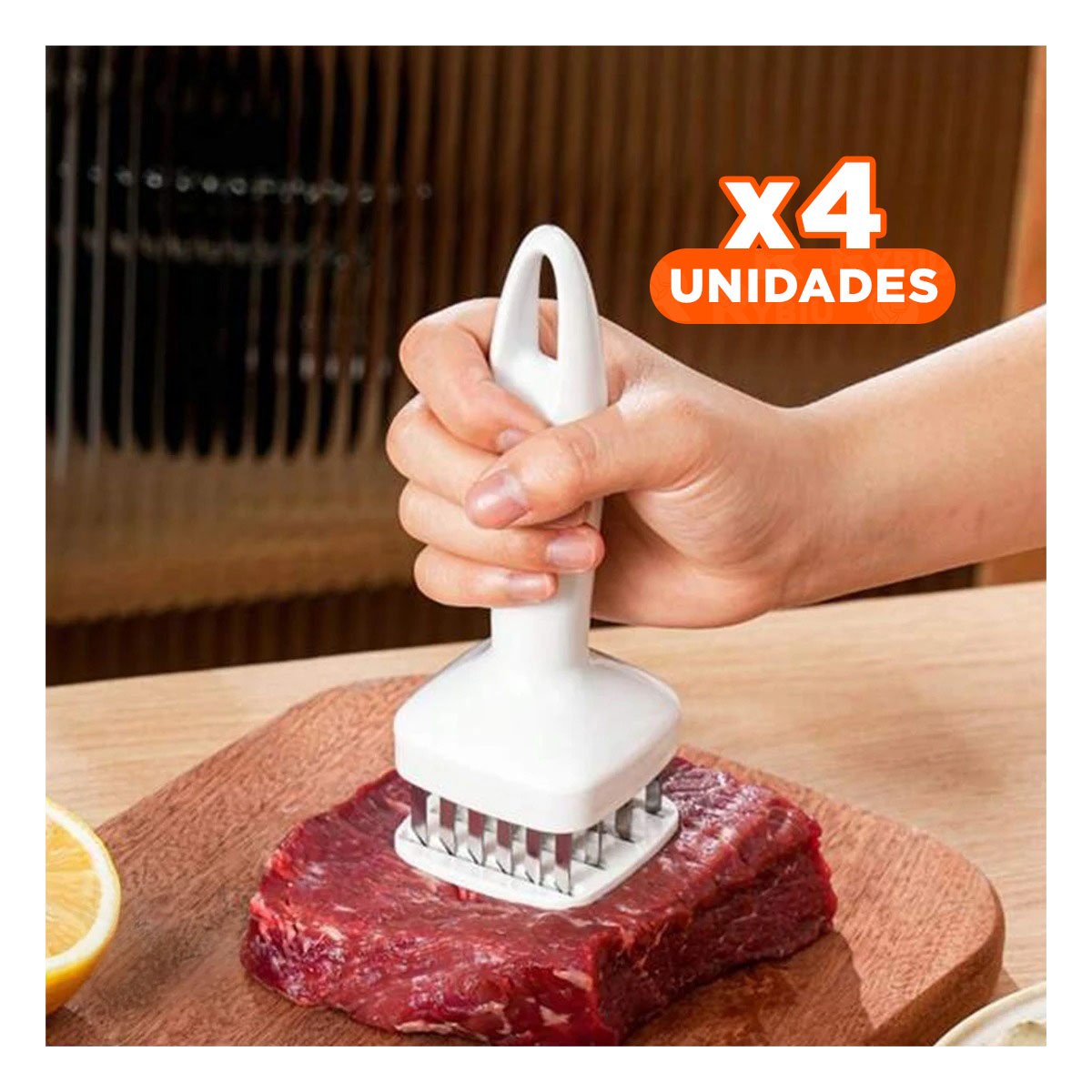 PACK4 APARATO ABLANDADOR DE CARNE BLANCO PREPARACION DE BOCADILLOS CASEROS Y+PAPEL REGALO - 1