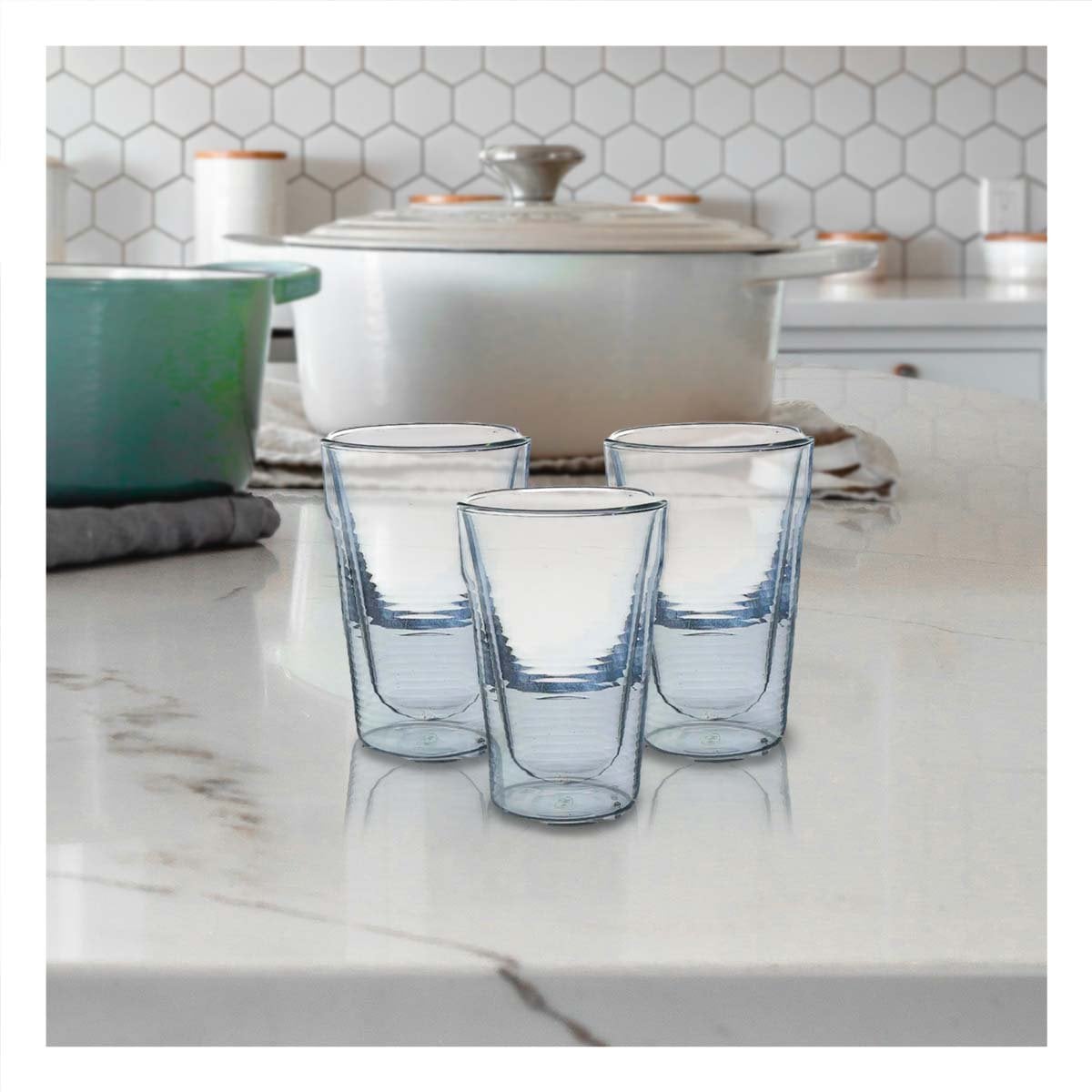 PACK12 TAZA 260ML DE VIDRIO BOROSILICATO TRANSPARENTE CON SISTEMA DOBLE CAPA - 3