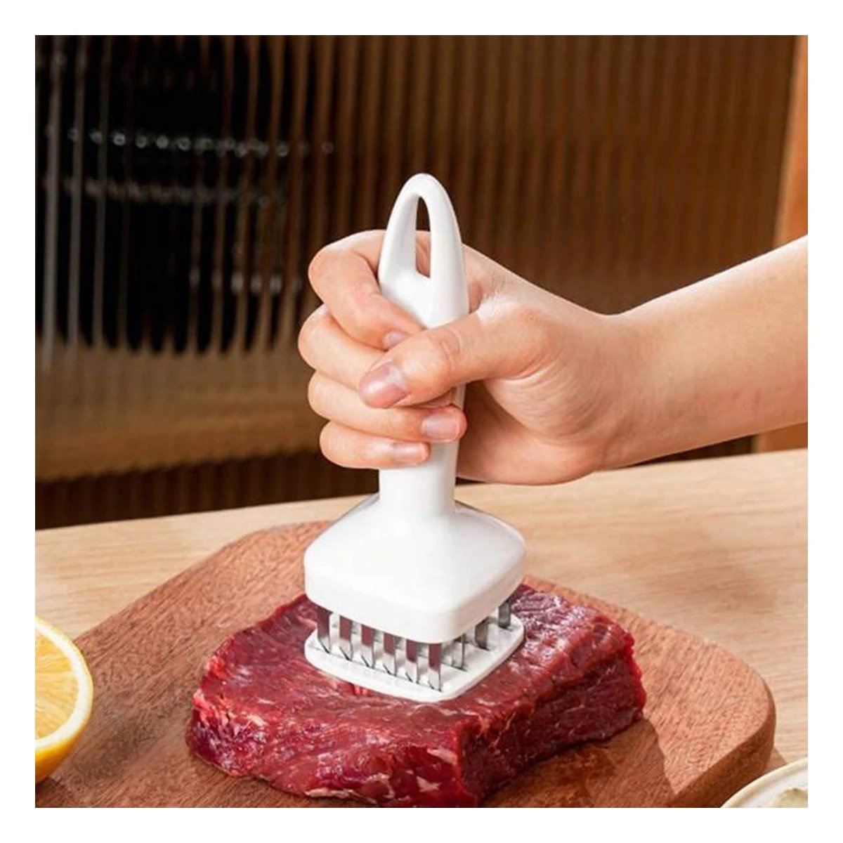 PACK4 EQUIPO ABLANDADOR DE CARNE BLANCO COCINA Y PREPARACION FACIL Y+REGALO STICKER - 3