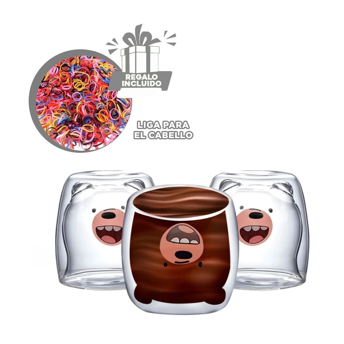 VASO DOBLE CAPA CON CUERPO DE VIDRIO BOROSILICATO TRANSPARENTE Y+LIGAS REGALO - 2