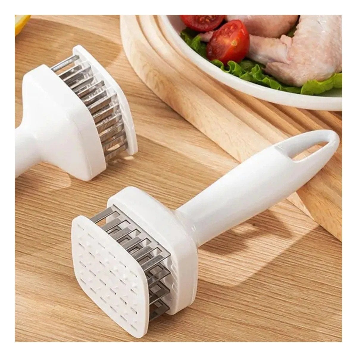 MARTILLO ABLANDADOR DE CARNE BLANCO PARA COCINA Y CORTES UNIFORMES EFICIENTES Y+POST IT - 1