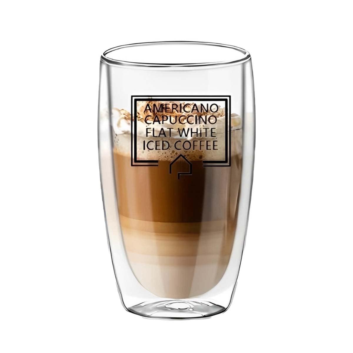 VASO EN COLOR TRANSPARENTE DE 450 ML CON DOBLE CAPA DE VIDRIO PARA FRAPPUCCINO Y+REGALO STICKER - 1