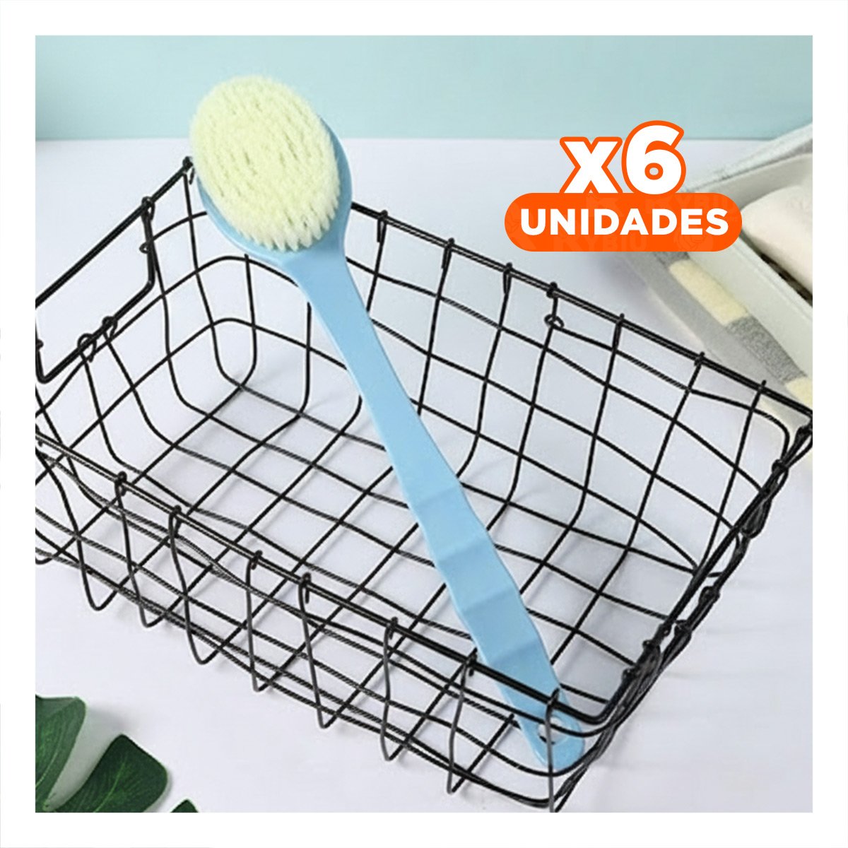 PACK6 BROCHA CORPORAL AZUL 36CM UN CABEZAL PARA PIEL SENSIBLE - 1