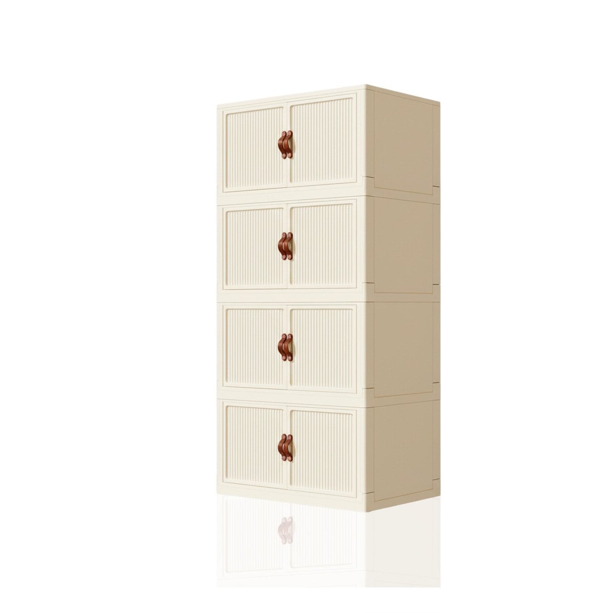 PACK2 ROPERO DE TELA PLEGABLE 4 NIVELES BEIGE ORGANIZADOR DE ROPA Y+REGALO STICKER - 2