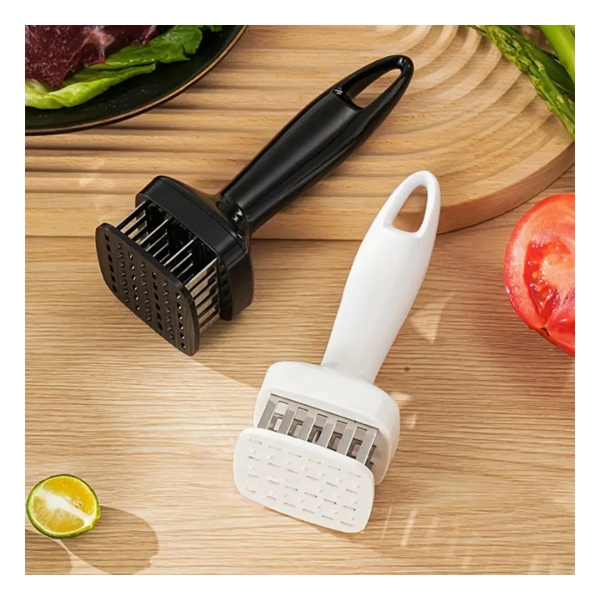 MARTILLO ABLANDADOR DE CARNE BLANCO PARA COCINA Y PREPARACION RAPIDA DE CARNES Y+PAPEL REGALO - 1