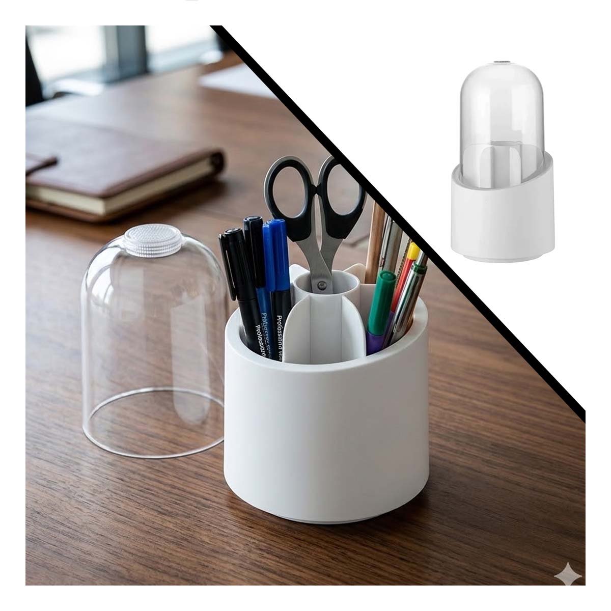 BASE GIRATORIA BLANCA ORGANIZADOR DE COSMETICOS PARA TOCADOR DIARIO Y+POST IT - 5