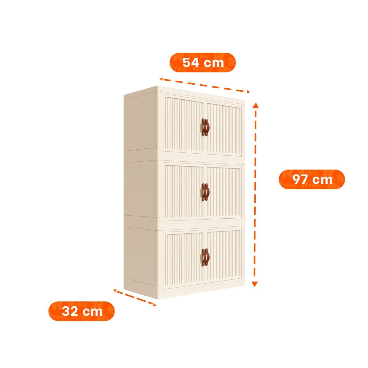 ORGANIZADOR PLEGABLE 3 NIVELES BEIGE ESTANTE DE ALMACEN PARA DORMITORIO - 4