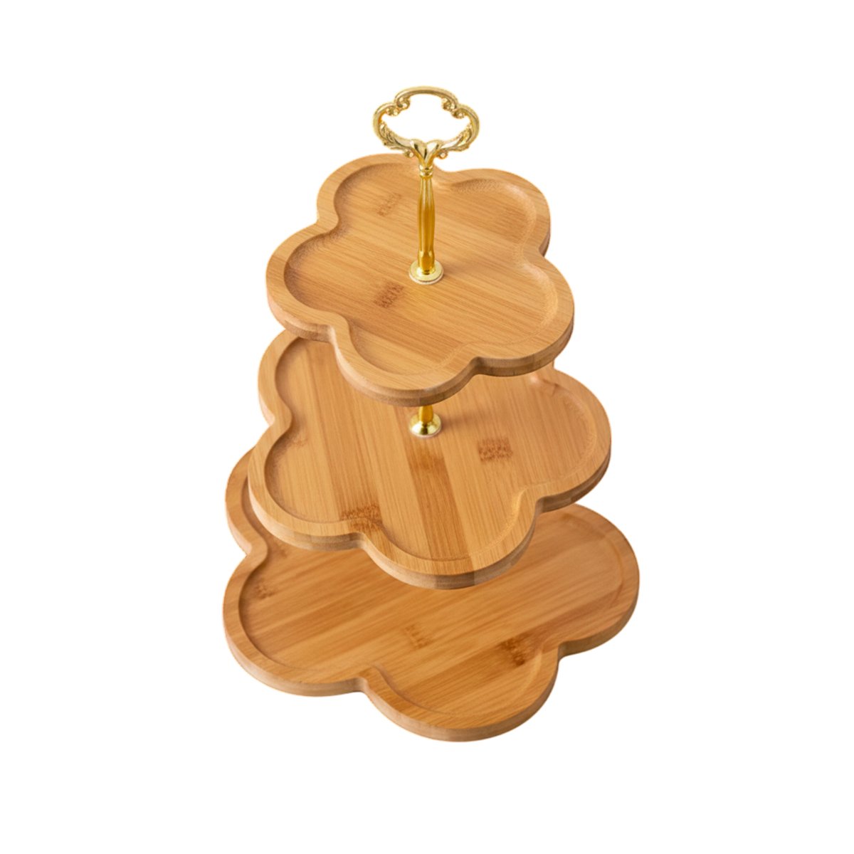 BASE EXHIBIDOR 3 NIVELES FLOR MARRON PARA DULCES EN MESA Y REUNIONES Y+LIGAS REGALO - 5