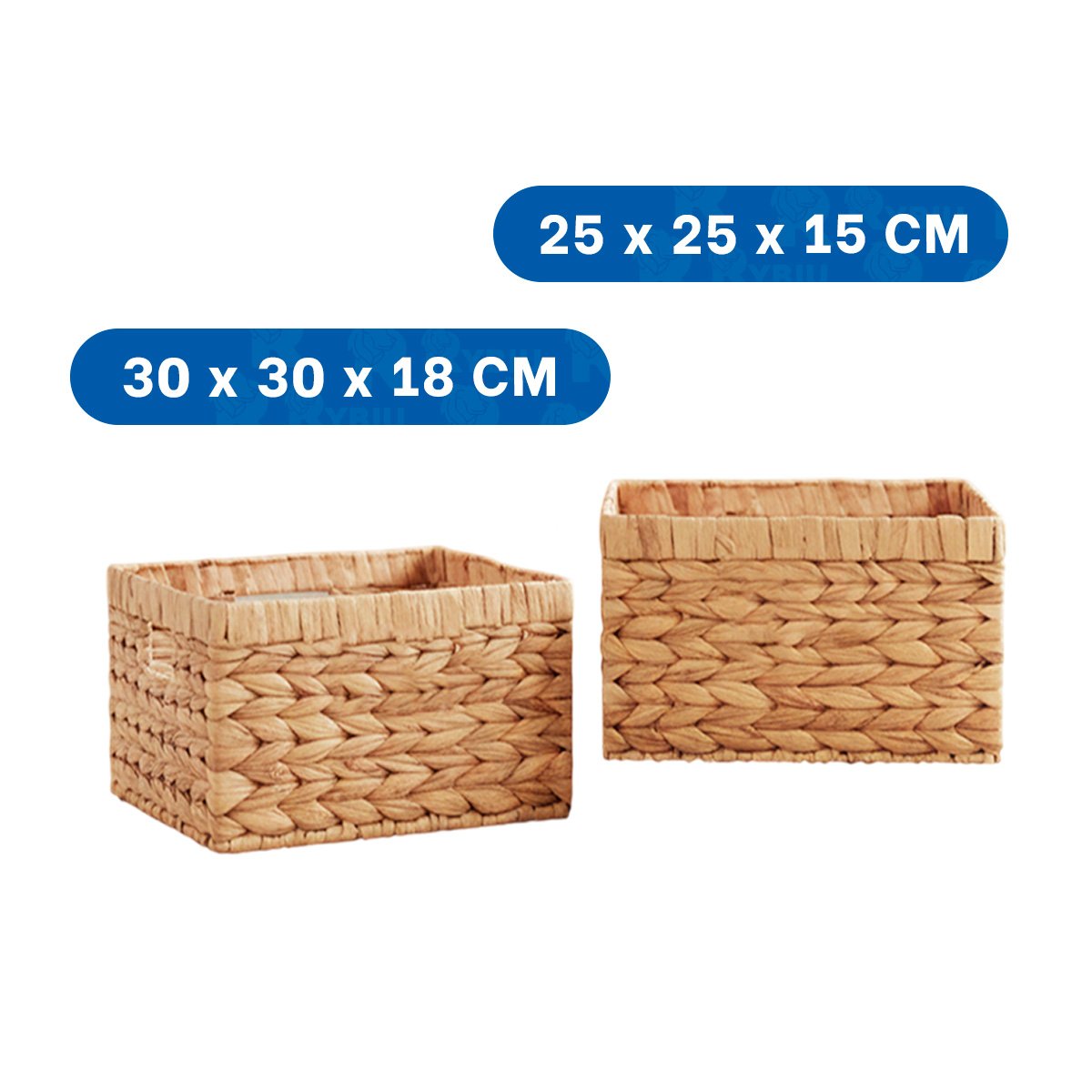 SET DE CANASTAS TEJIDAS CUADRADAS MOSTAZA CON ASAS INTERIORES PARA ORGANIZAR Y+PAPEL REGALO - 4
