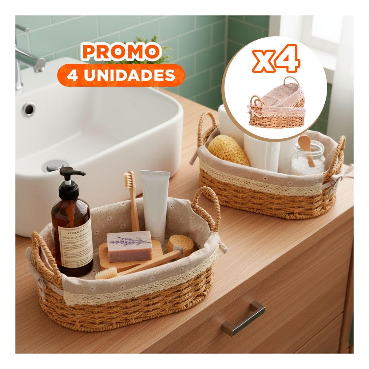 PACK4 CONJUNTO 2 CAJA OVALADA TEJIDA CON FORRO BEIGE Y PLOMO PARA OBJETOS Y ROPA Y+PAPEL REGALO - 1