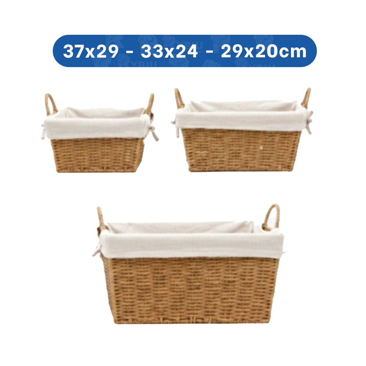 SET DE CANASTAS RECTANGULARES CON FORRO INTERIOR PARA GUARDAR OBJETOS MOSTAZA Y+PAPEL REGALO - 4