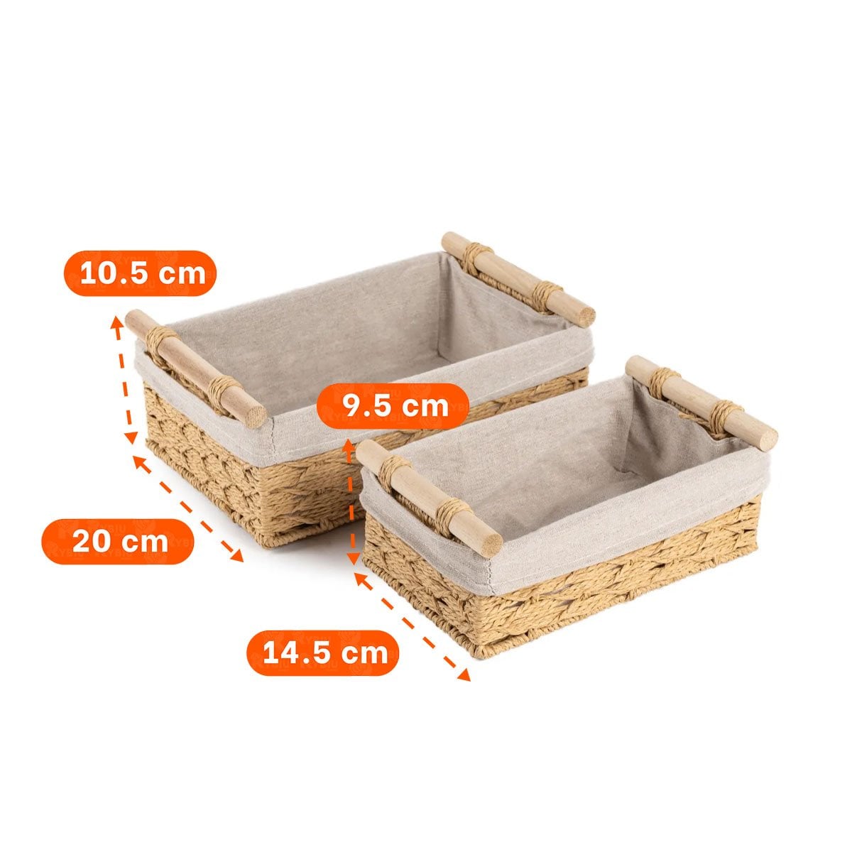 CANASTA DECORATIVA PARA REPISAS Y CAJONES EN MOSTAZA 24.5X14.5CM Y+REGALO STICKER - 4