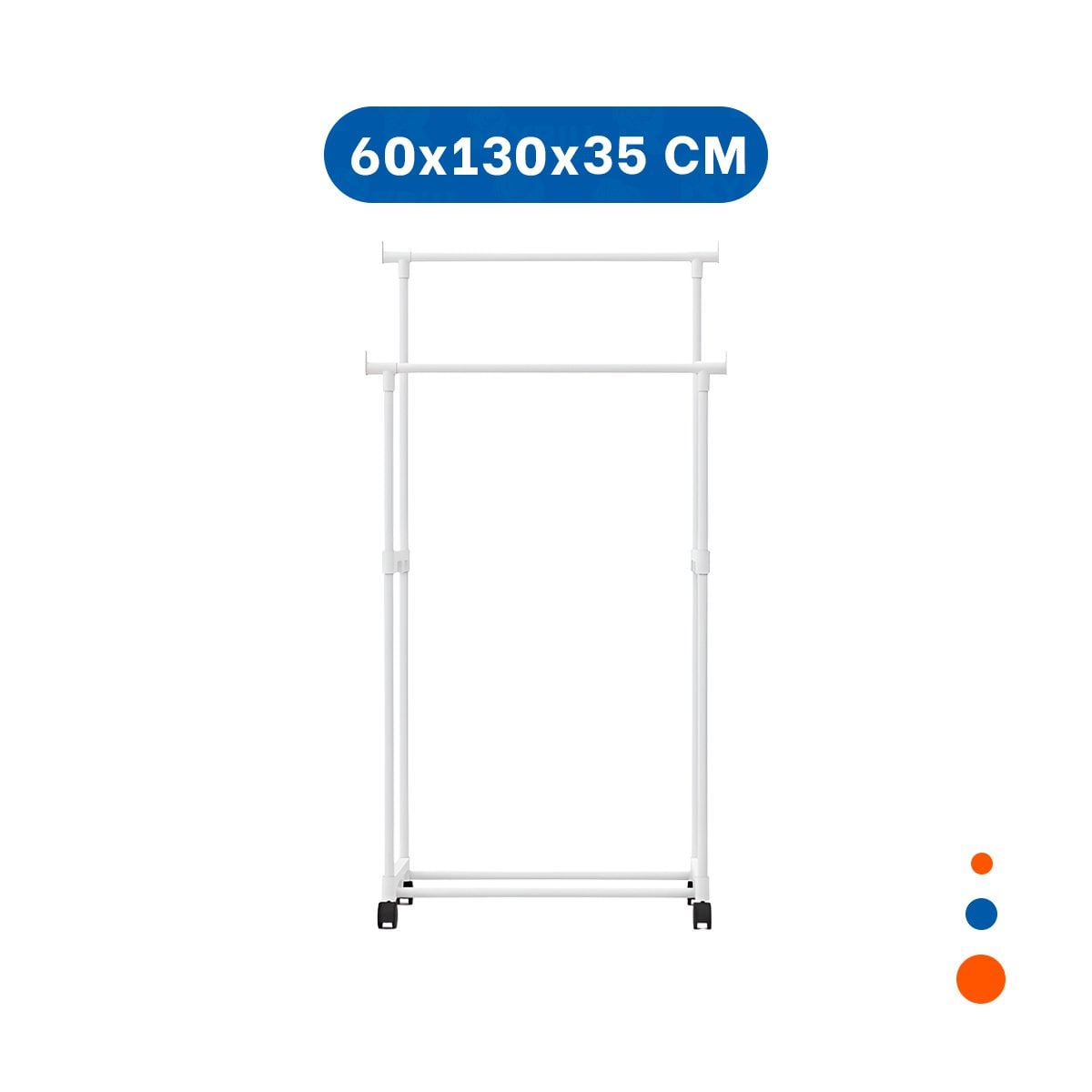 ORGANIZADOR COLGADOR DOBLE DE ROPA BLANCO RESISTENTE Y PRACTICO PARA TODA ROPA Y+PAPEL REGALO - 4