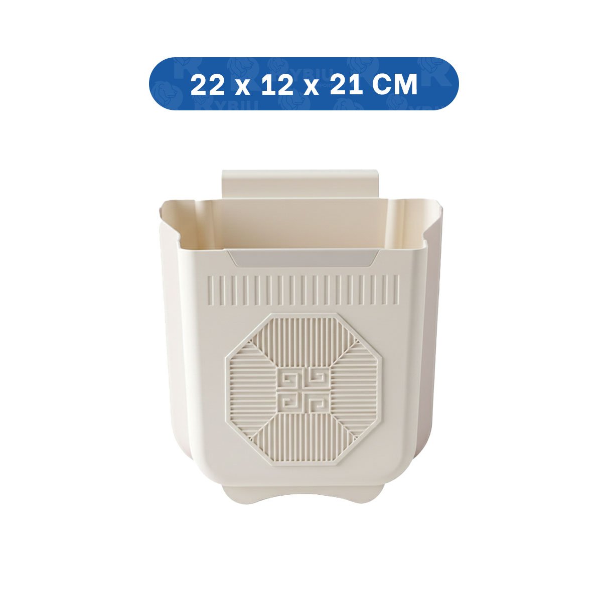 PACK4 DEPOSITO PLEGABLE PUERTA 22X21X12CM PLOMO Y CREMA EN COCINA Y+PAPEL REGALO - 4