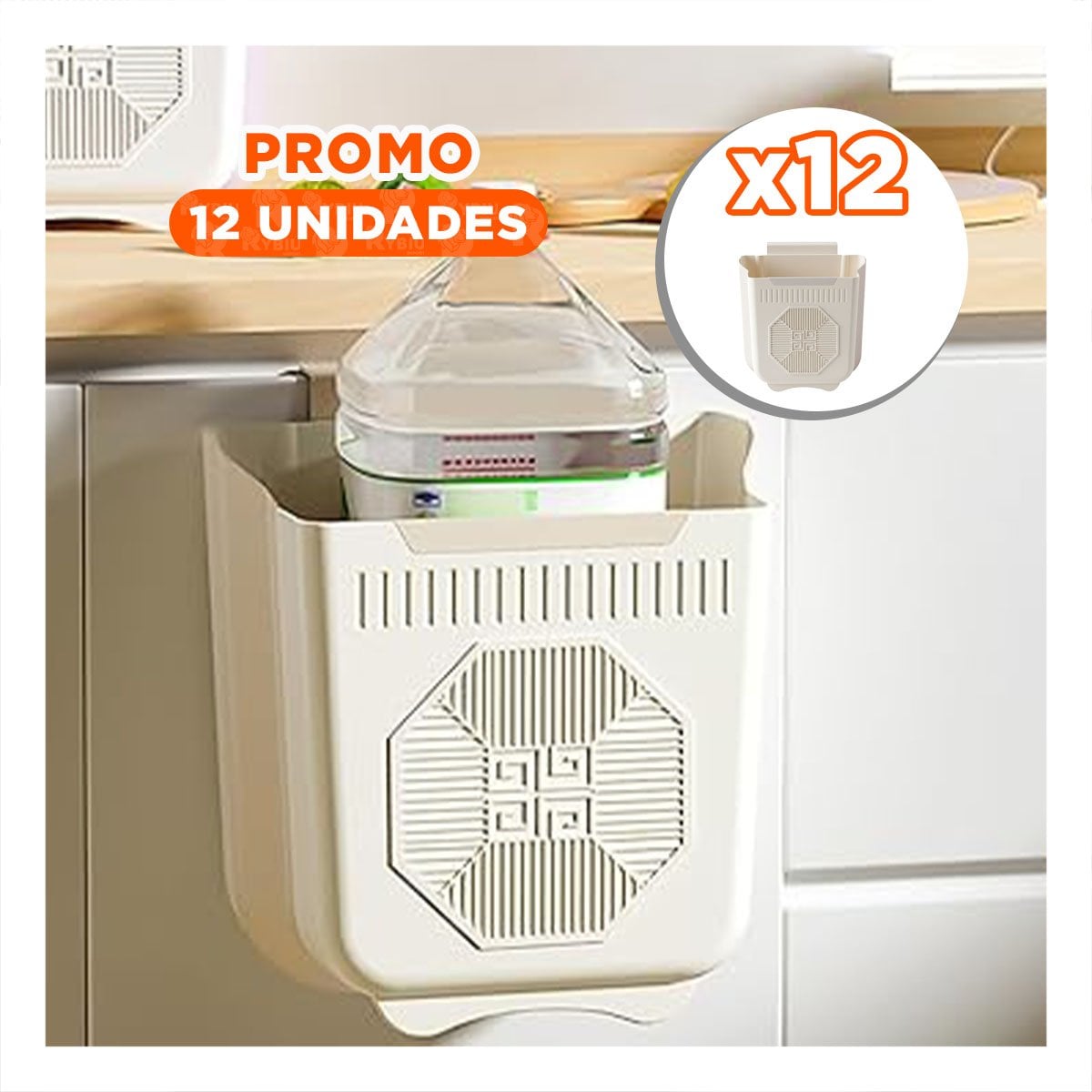 PACK12 TACHO PLEGABLE PUERTA 22X21X12CM PLOMO Y CREMA EN LAVADERO Y+PAPEL REGALO - 1