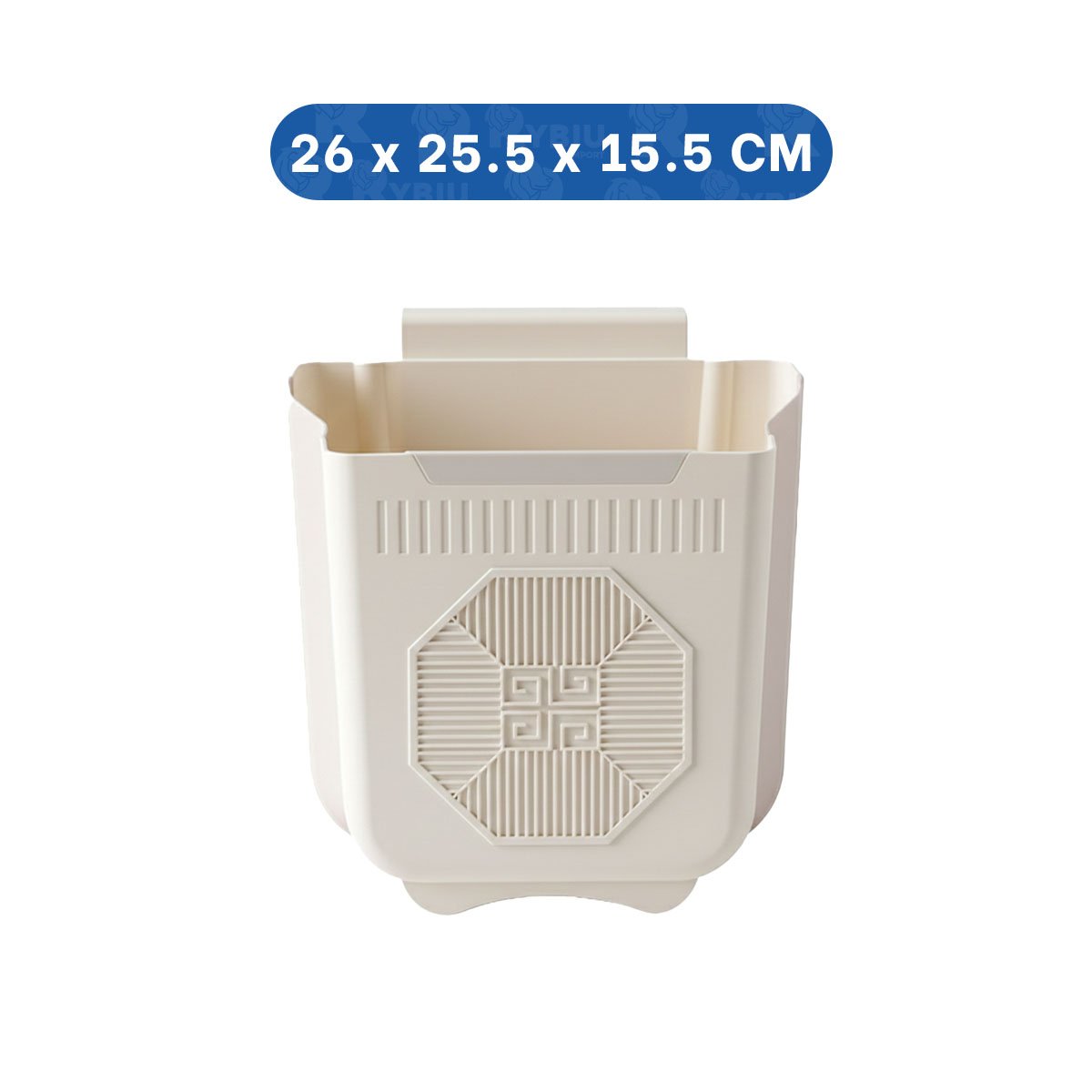 PACK6 BASURERO PLEGABLE PUERTA 26X25,5X15,5CM PLOMO Y CREMA PARA COCINA - 4