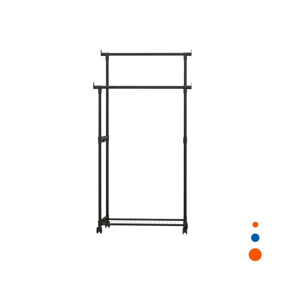 PACK4 ESTRUCTURA COLGADOR DOBLE DE ROPA NEGRO PRACTICA Y MODERNA PARA TU HOGAR Y+PAPEL REGALO - 3