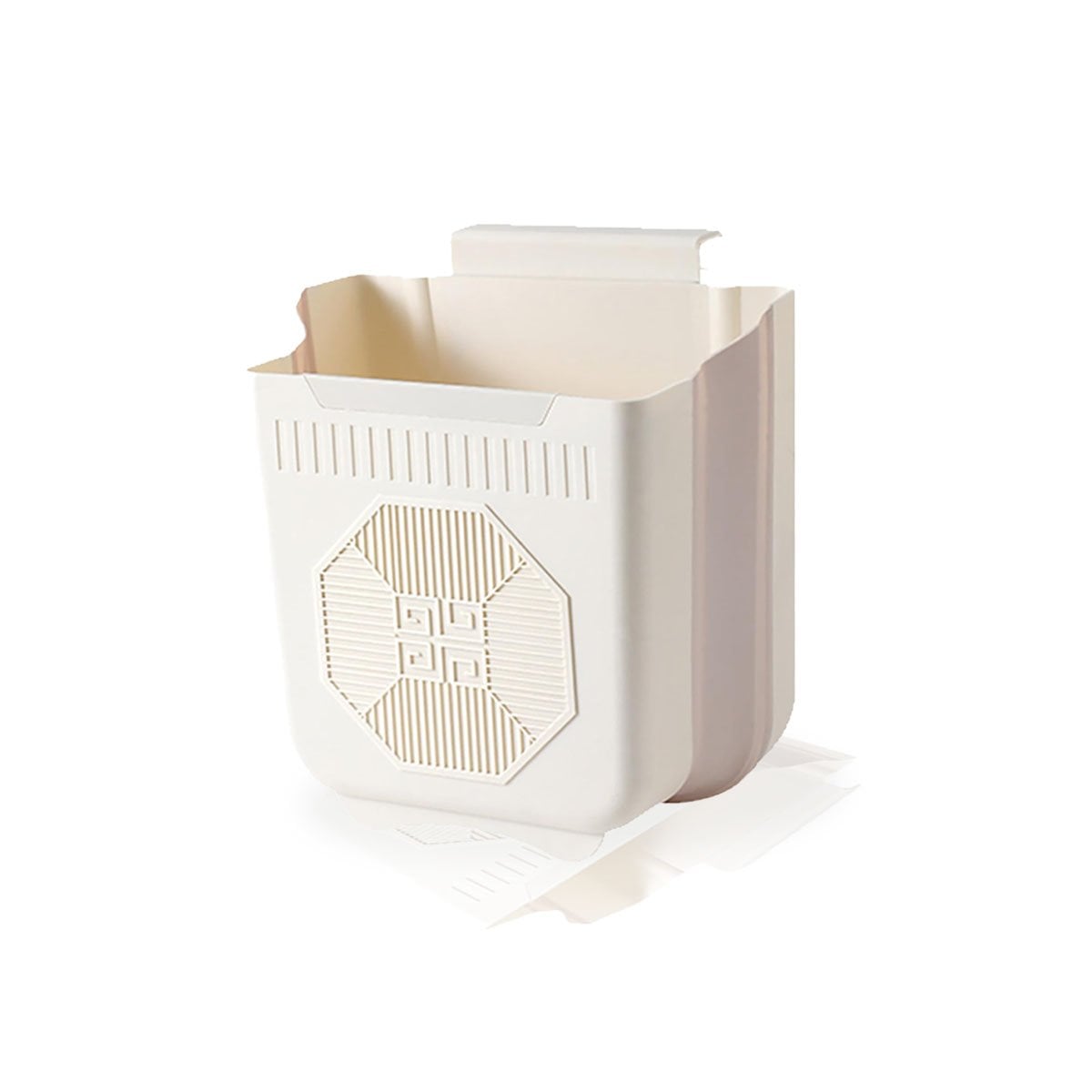 PACK2 CESTO PLEGABLE PUERTA 26X25,5X15,5CM PLOMO Y CREMA PARA HOGAR Y+REGALO STICKER - 2