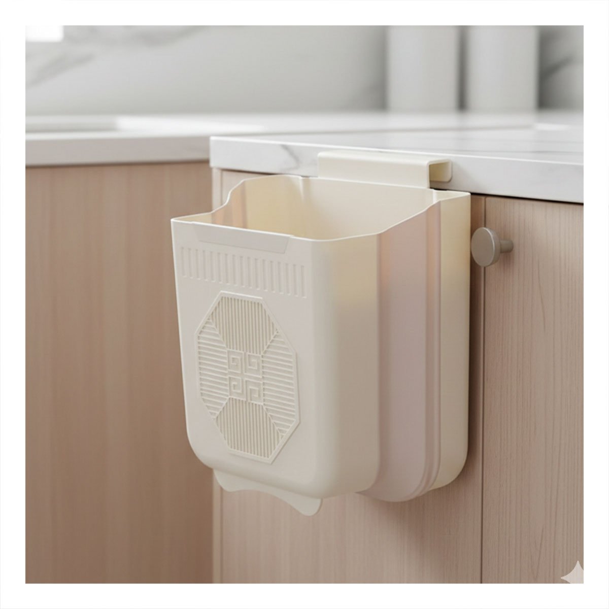 DEPOSITO PLEGABLE PARA PUERTA 22X21X12CM CREMA Y PLOMO PARA COCINA Y+POST IT - 1
