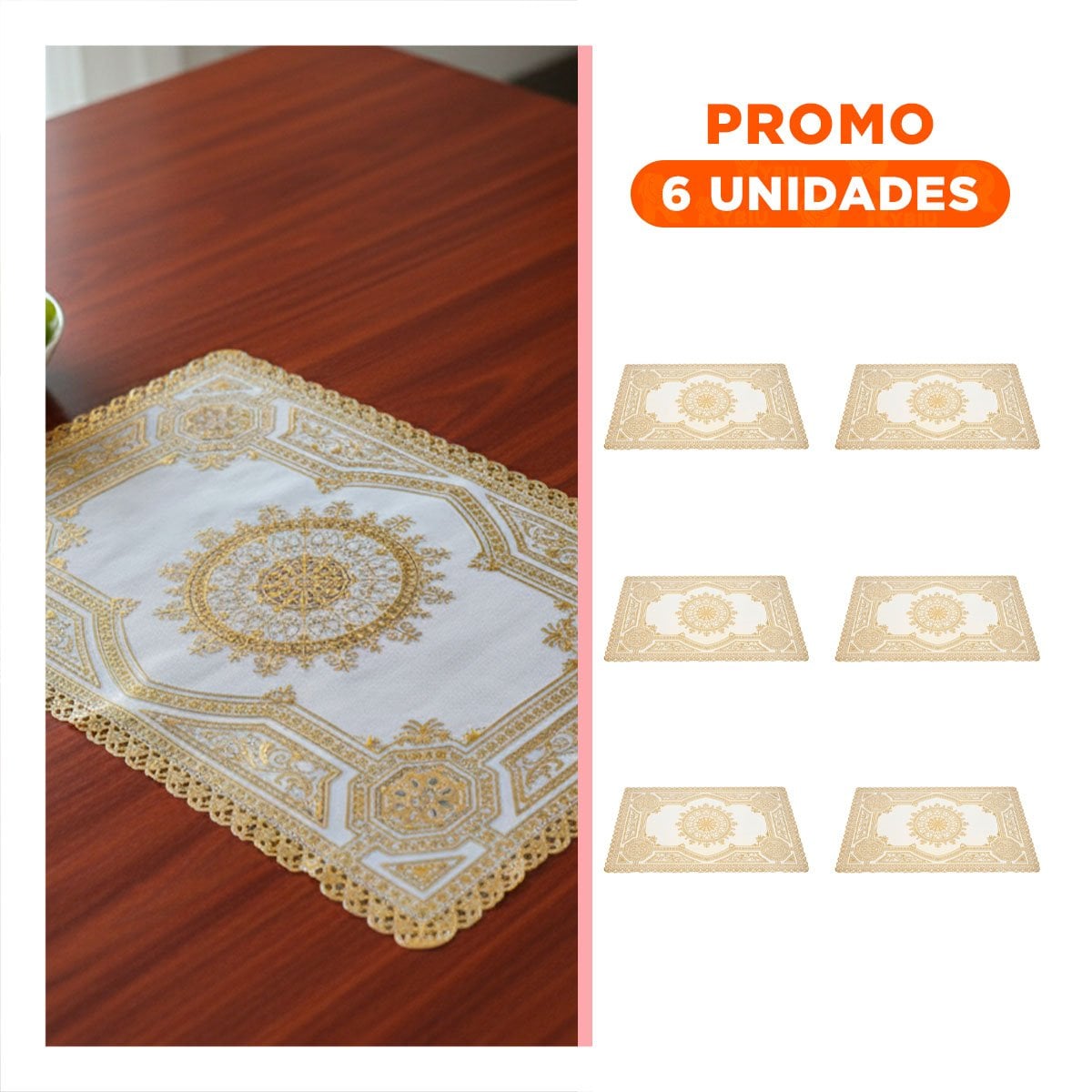 PACK6 PROTECTOR MODERNO DORADO CON DETALLE MANDALA PARA HOGAR MODERNO Y+REGALO STICKER - 1