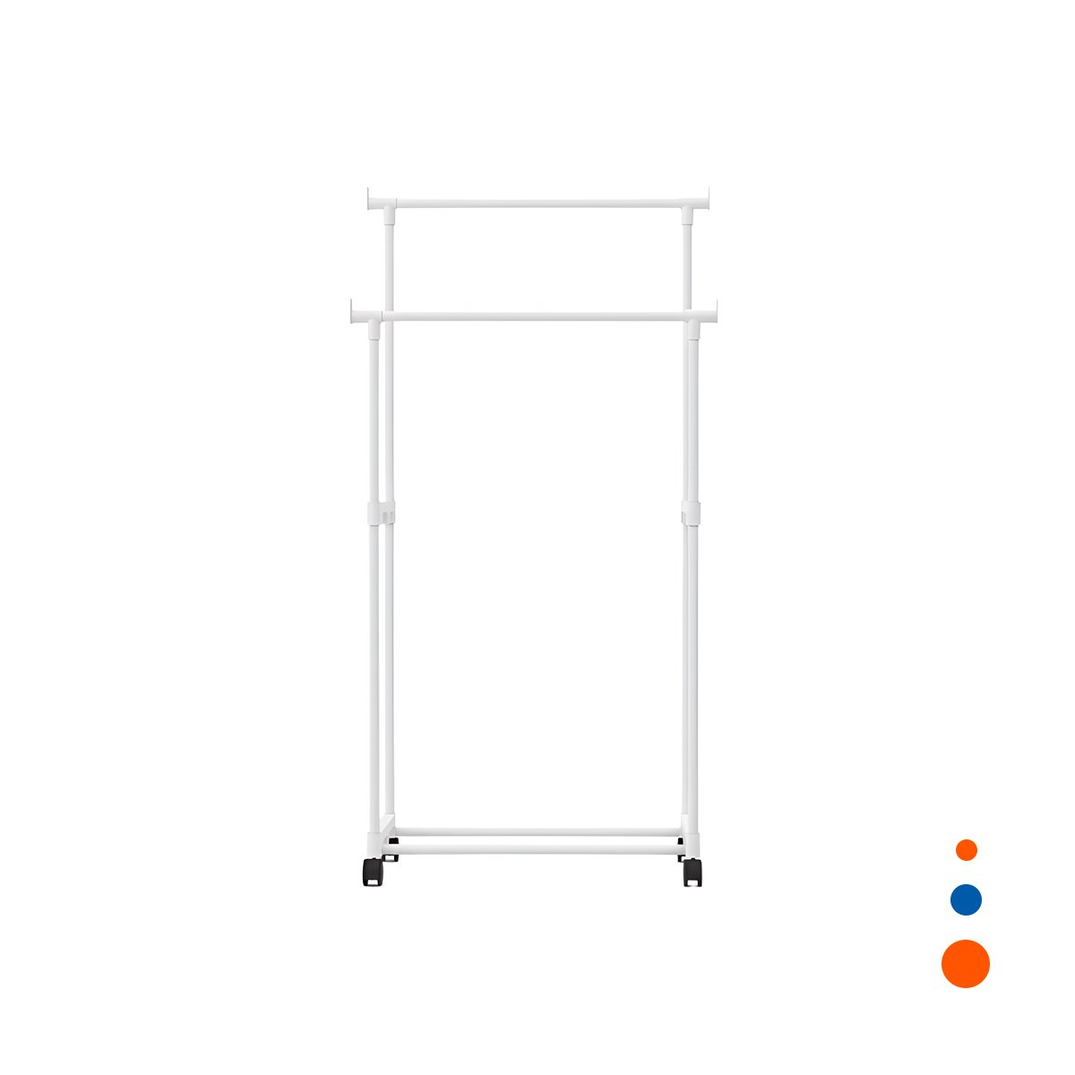 RACK COLGADOR DOBLE DE ROPA BLANCO DE ALTA CALIDAD PARA MANTENER TU DORMITORIO Y+REGALO STICKER - 1