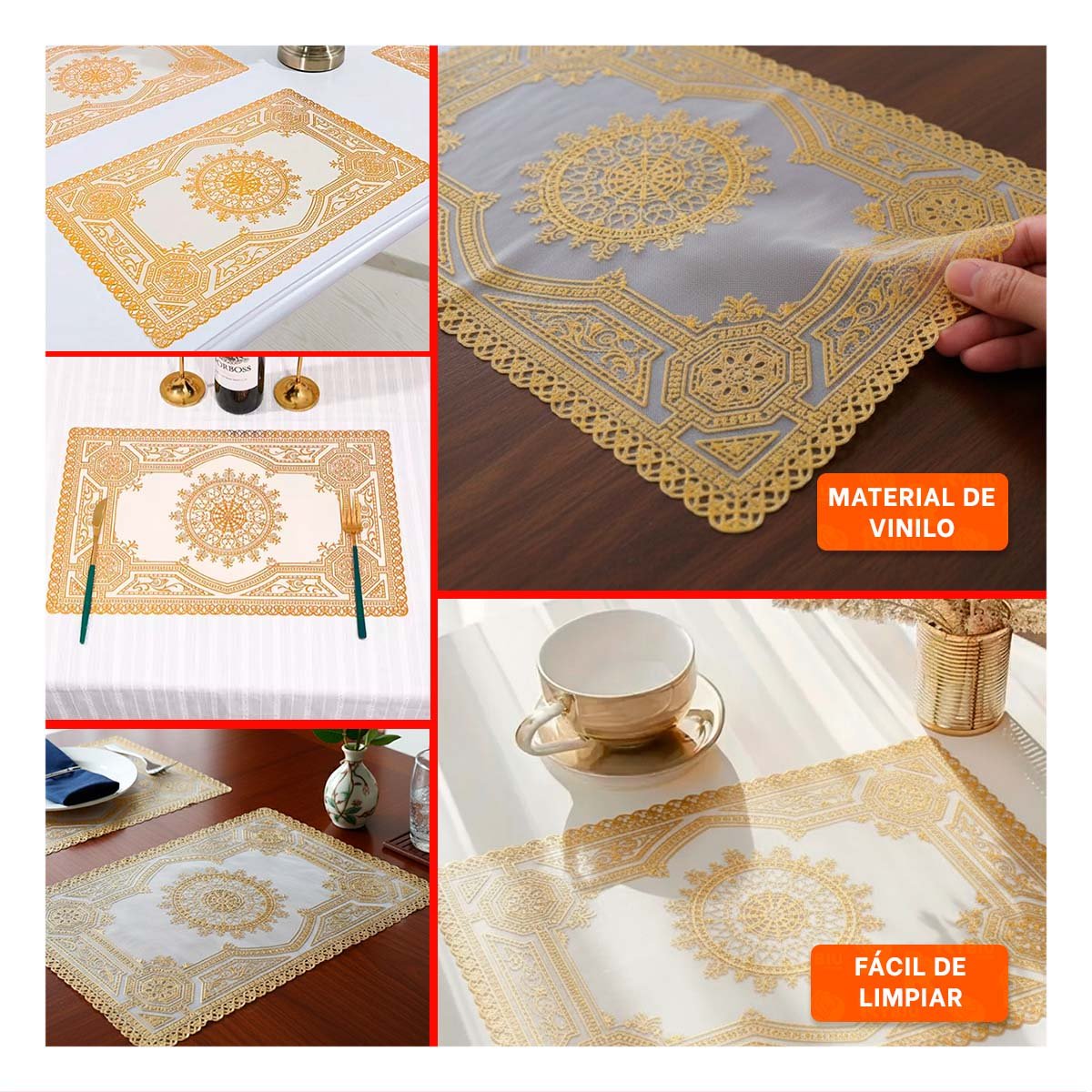 MANTEL SOFISTICADO DORADO CON MANDALA PARA DECORACIÓN DE HOGAR Y+POST IT - 2