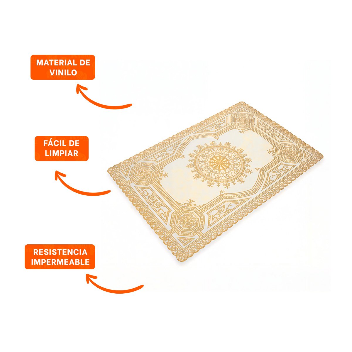 MANTEL SOFISTICADO DORADO CON MANDALA PARA DECORACIÓN DE HOGAR Y+POST IT - 5
